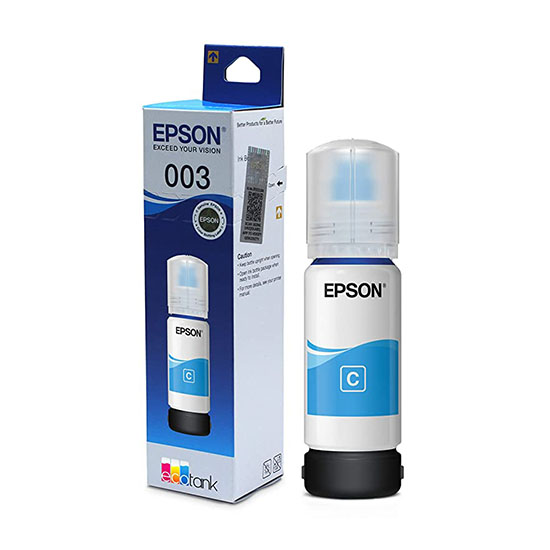 Epson 003 Ink Bottle (Cyan), Compatible with :L3110 /L3101/ L3150 / L4150 / L4160 / L6160 / L6170 / L6190 Epson Printer Models