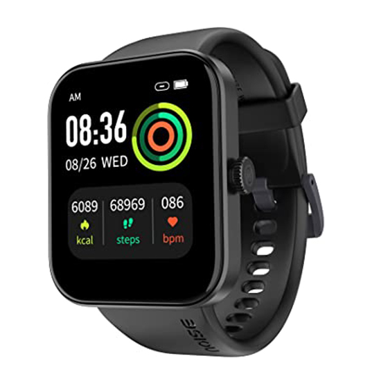 Noise ColorFit Pulse Grand Smart Watch with 1.69" HD Display, 60 Sports Modes, 150 Watch Faces, Fast Charge, Spo2, Stress, Sleep, Heart Rate Monitoring & IP68 Waterproof (Jet Black)