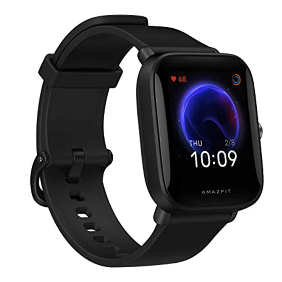 Amazfit Bip U Smart Watch, SpO2 & Stress Monitor, 3.63 cm(1.43") HD Color Display, 60+ Sports Modes, Breathing Training, 50+ Watch Faces (Black)
