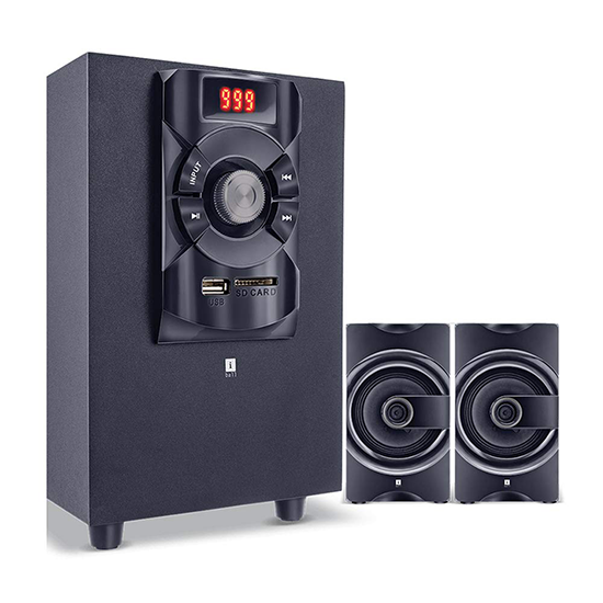 iBall Sound King i3-2.1 Multimedia Wired wooden Subwoofer Speaker (Black )
